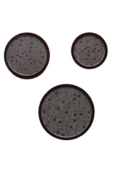 Wooden Wall Decor Plates - Set of 3 